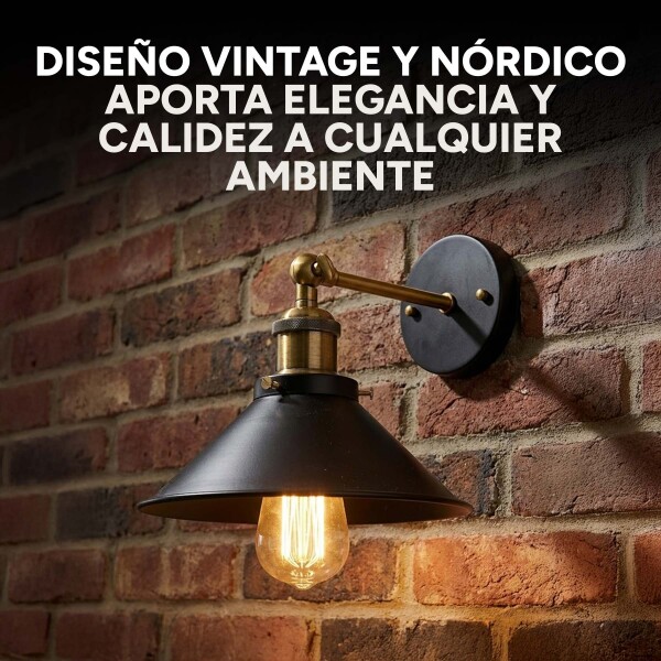 Porta Lampara Aplique Pared Techo Ajustable Vintage Color Negro