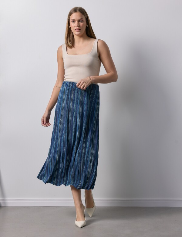 Falda Plisada AZUL/MULTI