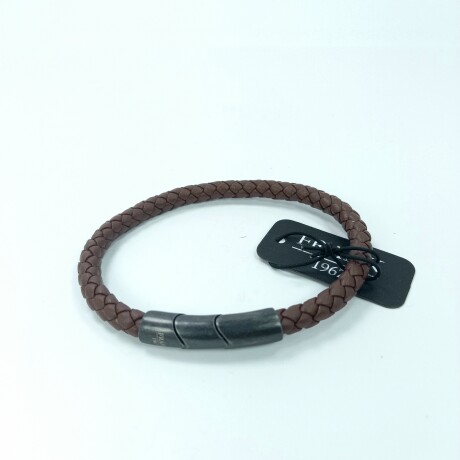 Pulsera de cuero y acero, FRANK. Pulsera de cuero y acero, FRANK.