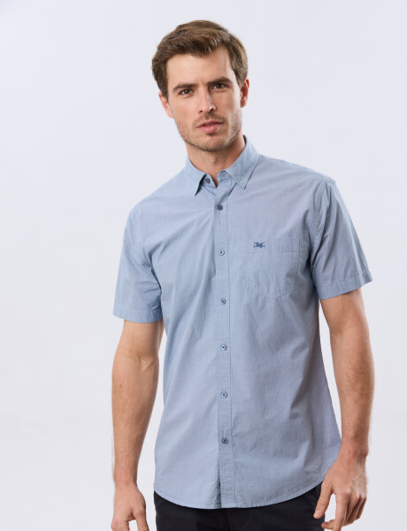 CAMISA CUADROS ALGODÓN Azul