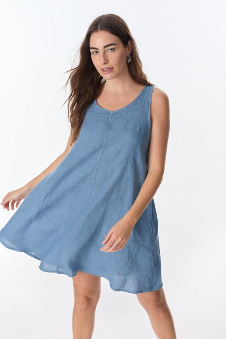Vestido Diario Azul