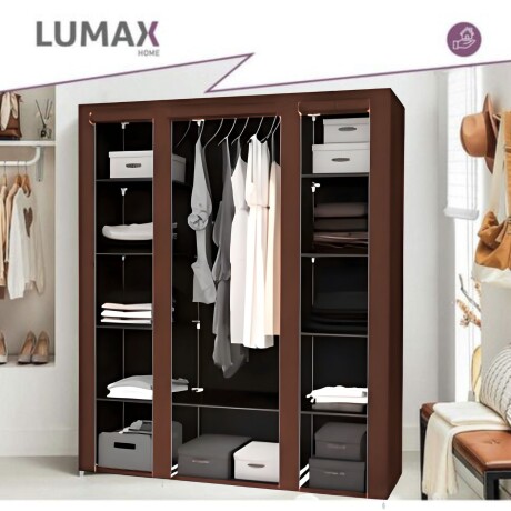 Ropero de 6 Estantes Desmontable de Caño y Tela TNT 150x45x175 Marrón