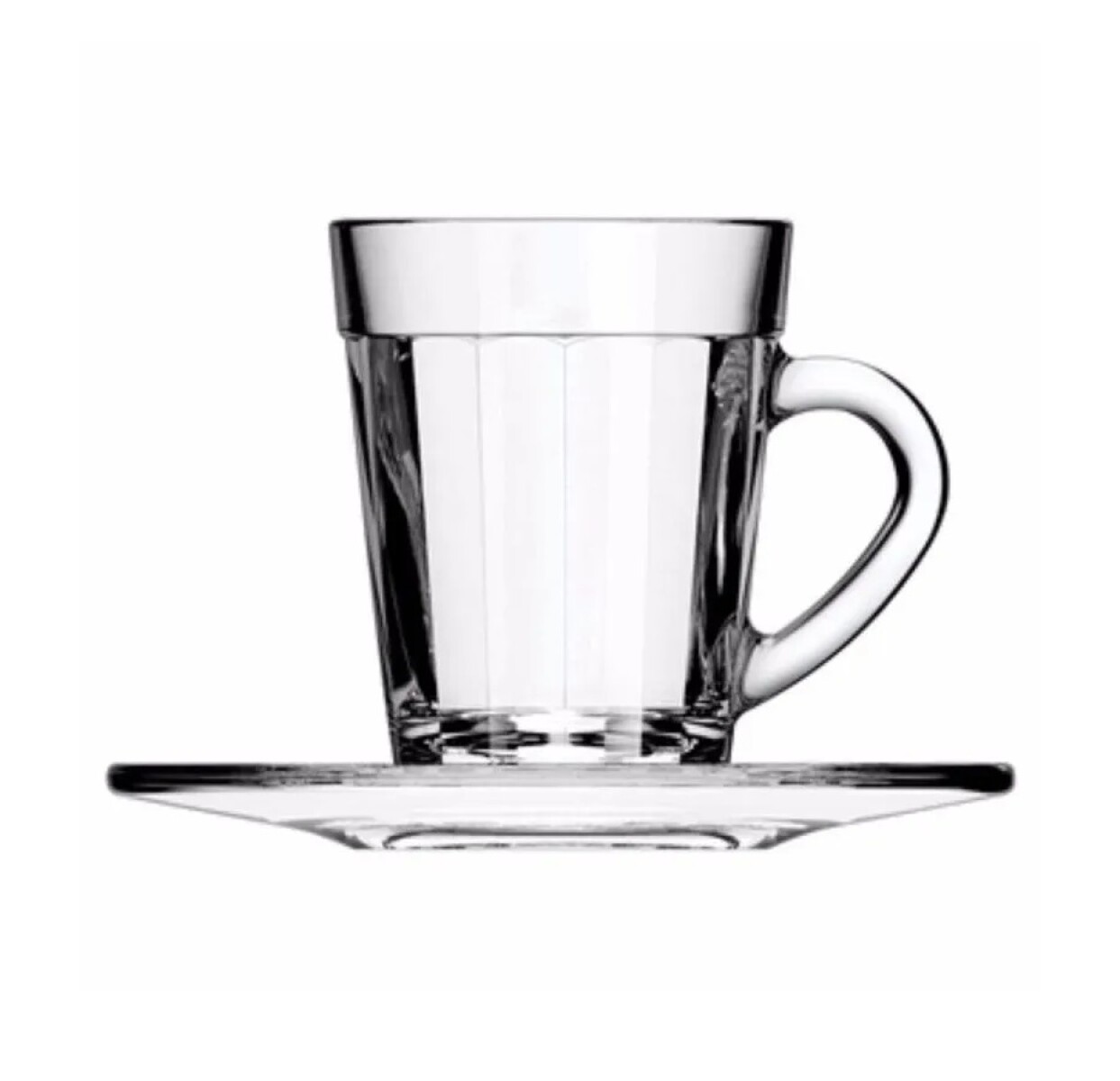 Taza de Café Espresso con Platillo de Vidrio 90 ml Americano 