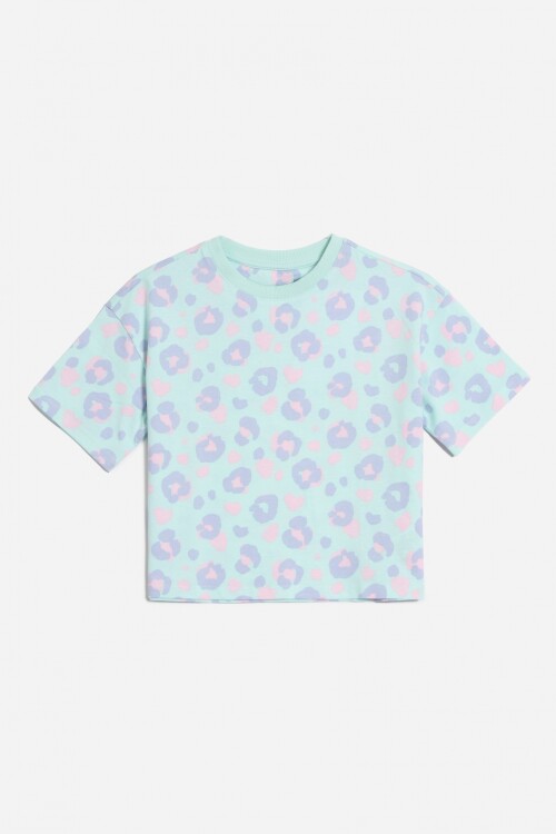 T-shirt animal print VERDE AGUA