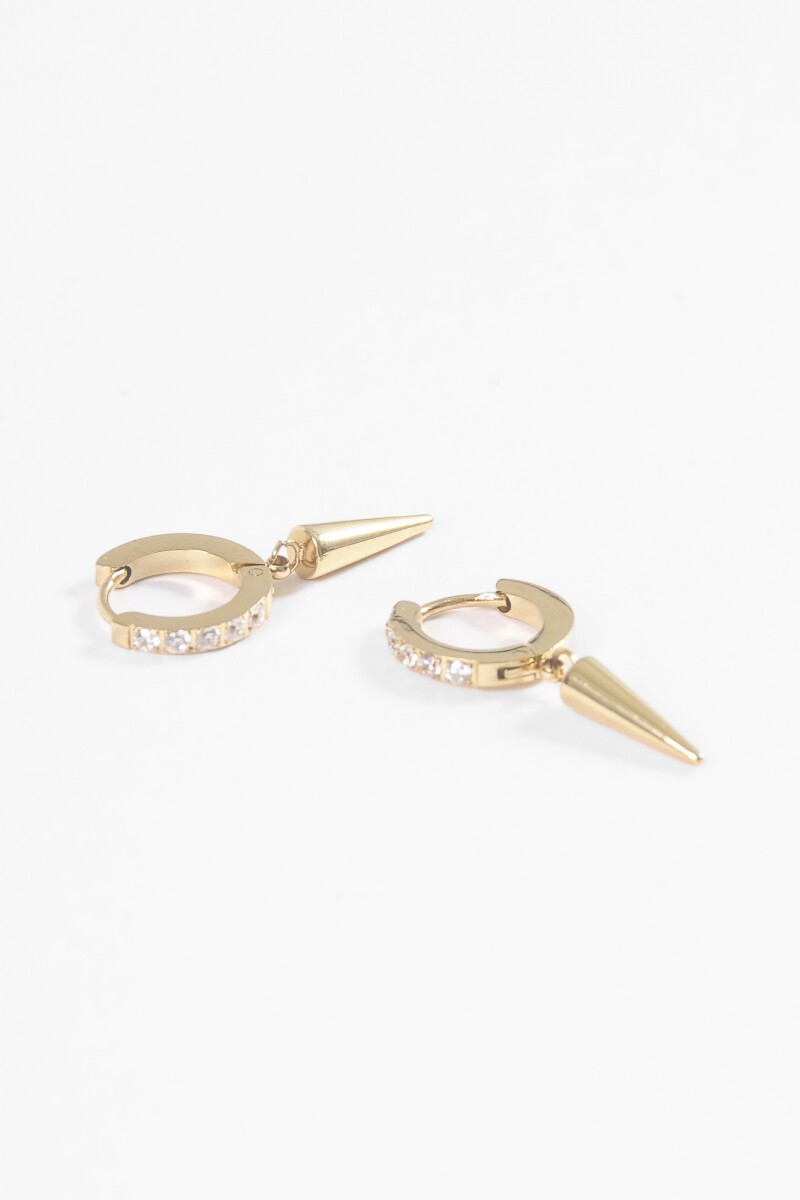 Aros strass dije cónico dorado