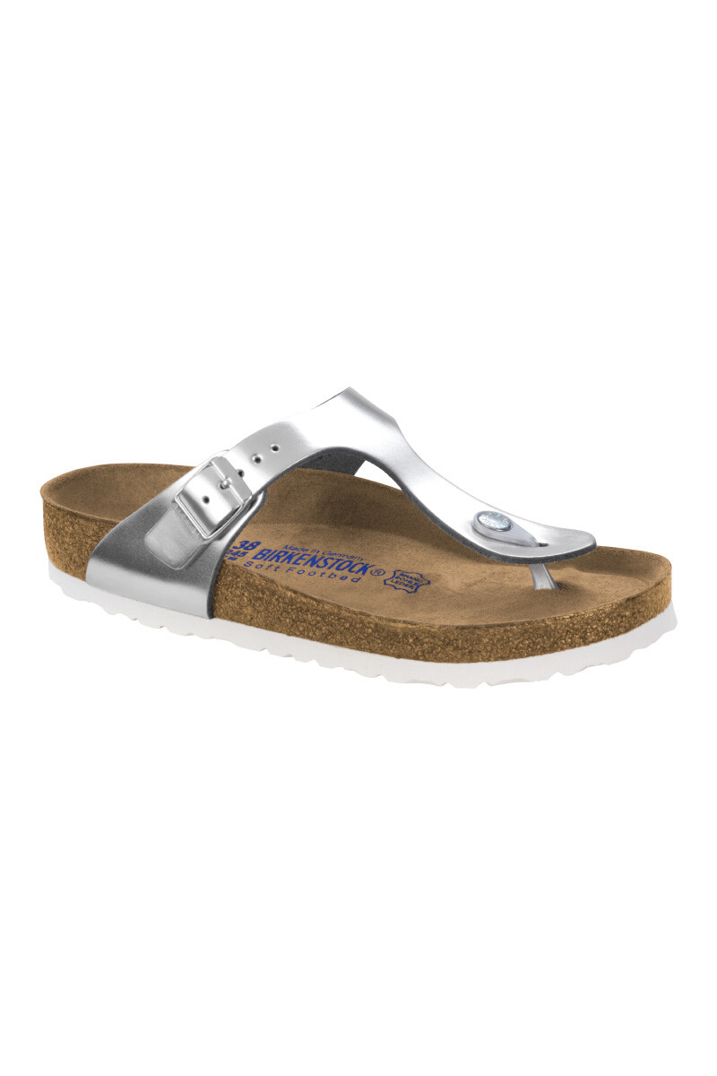 Sandalia Gizeh Soft Footbed Leather - Regular Silver