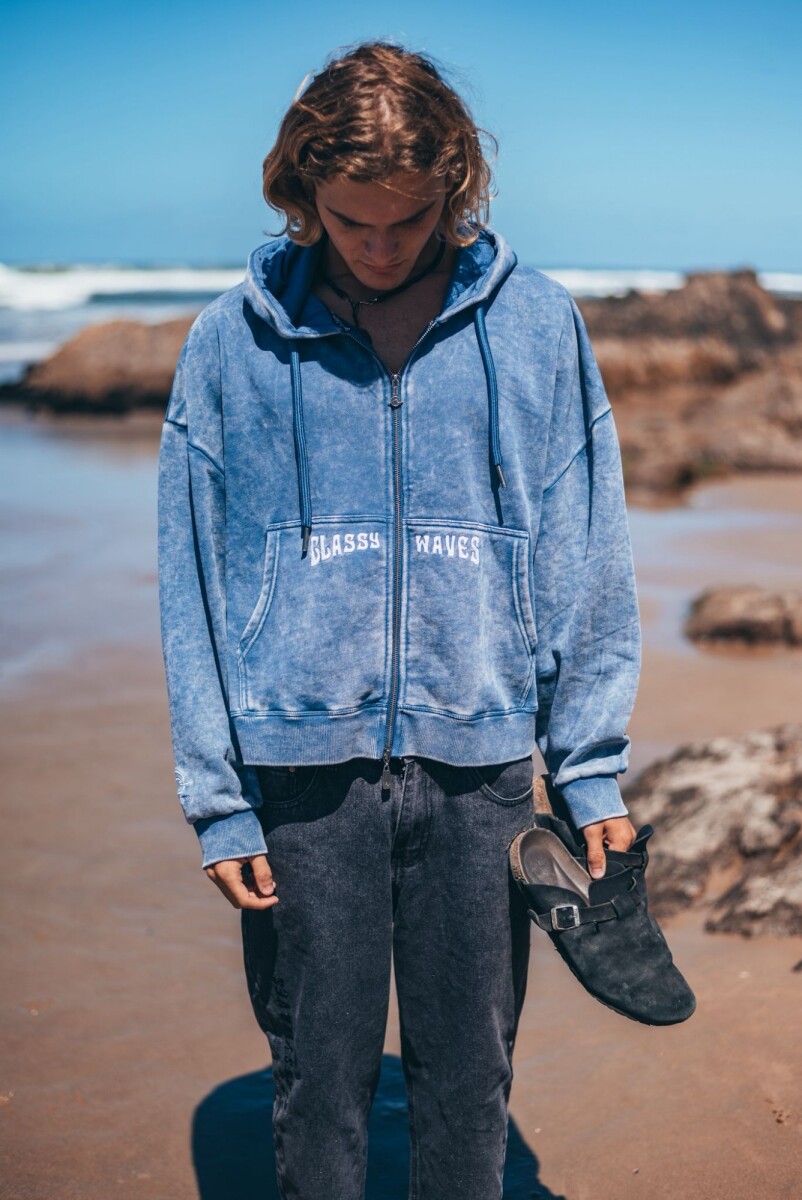 Campera Waimea Bordada Doble Cierre / Azul Wash 