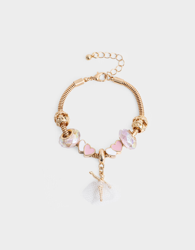 Pulseras Infantiles Multi dijes Pulsera Infantil Multicharm "ballet Core" - Dorado