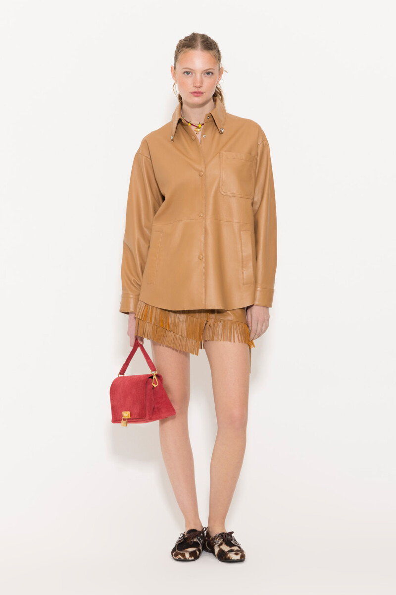 CAMISA SHINY Camel