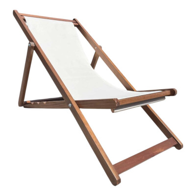 Perezoso Plegable Madera y Lona Crudo