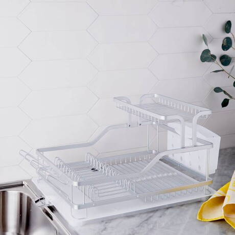 Escurridor Doble Blanco Aluminio 39x59x26cm Escurridor Doble Blanco Aluminio 39x59x26cm