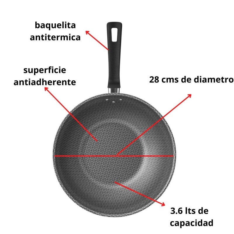 WOK LORETO 28CM BORDEAUX - 20395/728 WOK LORETO 28CM BORDEAUX - 20395/728