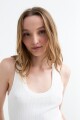 Top tejido escote geometrico BLANCO