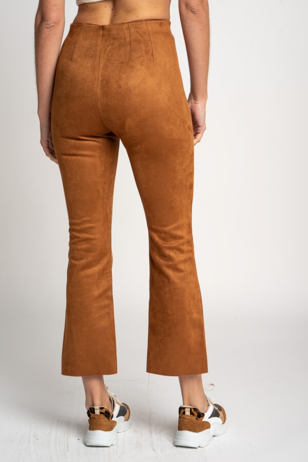 Pantalon Gamuza Cuero Vegano Camel