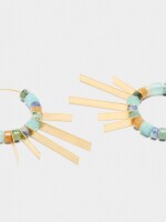 Aros Con Piedras Y Barras multicolor