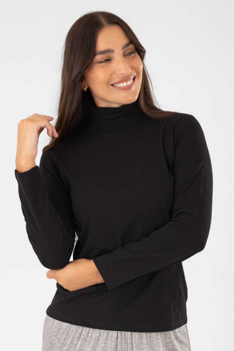 Polera algodón elastano - Negro 