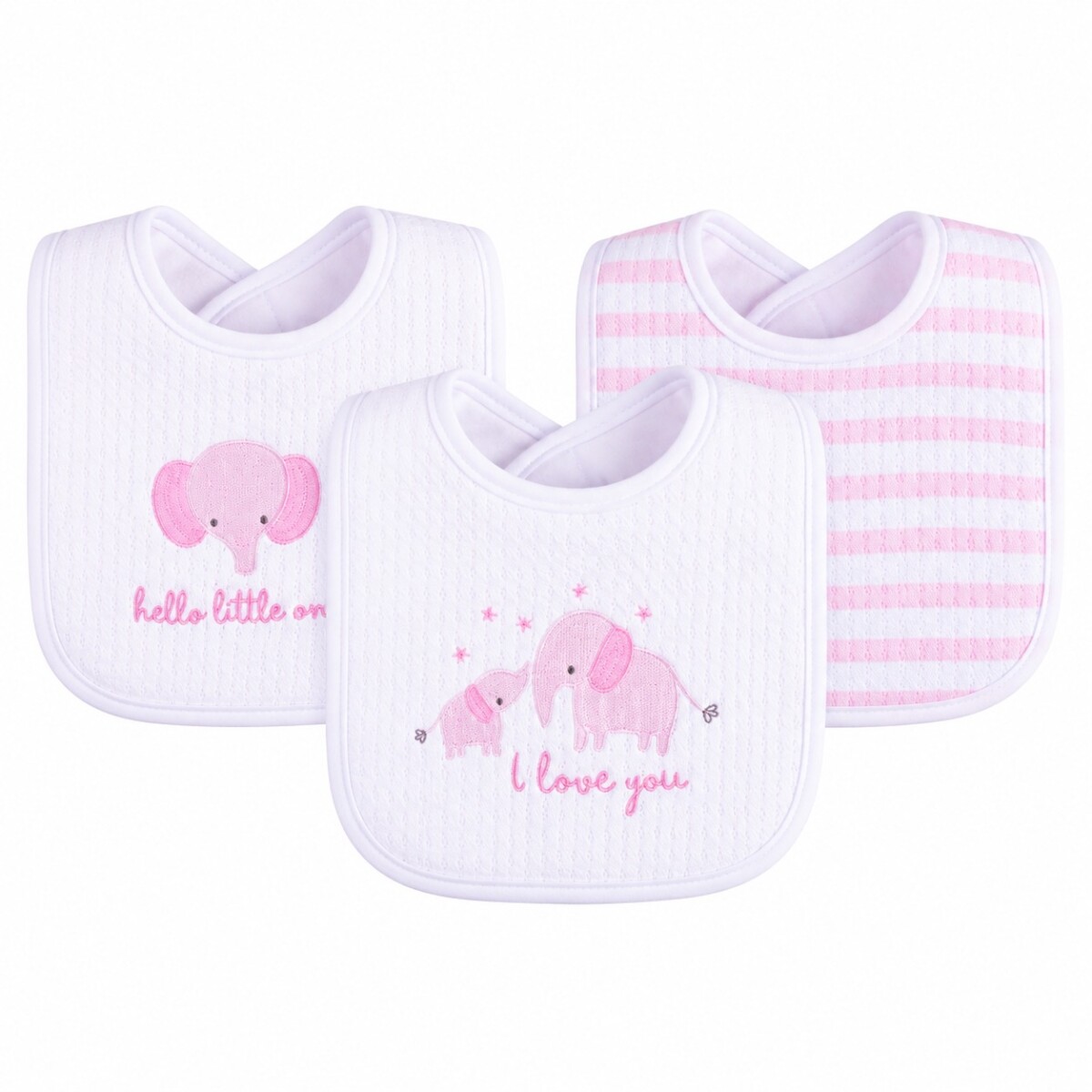 Set x3 baberos elefante ASH - rosa 