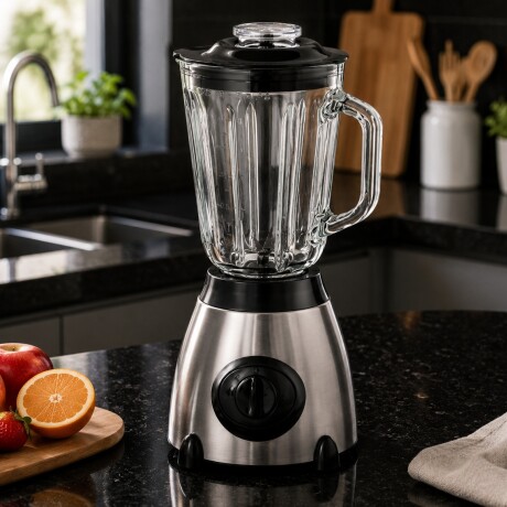Licuadora Cuori Tullia 500W Jarra Vidrio 1,5L Pica Hielo Plateado