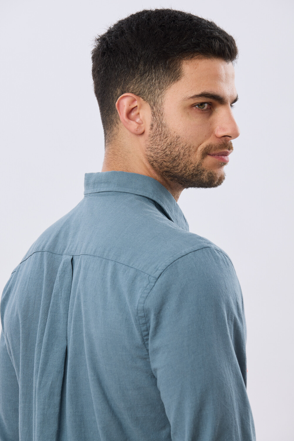 CAMISA LISA DE LINO Piedra