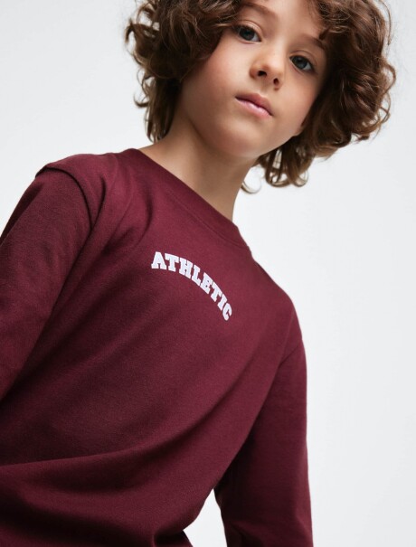 CAMISETA INFANTIL CON ESTAMPA BORDEAUX
