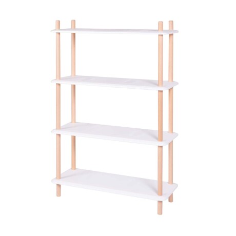 BIBLIOTECA SOFT MDF-Y-MADERA BLANCO 4 ESTANTES