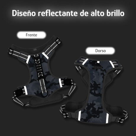Arnés Y Correa Tela Oxford Reforzado C/Asa Hebilla Metálica Gris/camuflado