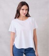 Remera Algodon Peinado Blanco