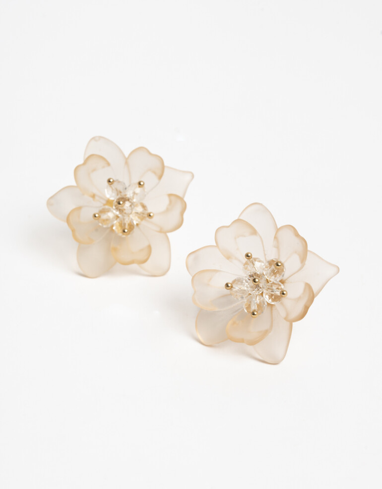 Aros Pasantes Resina Aros Pasantes Flor Resina - Blanco Crudo