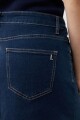 Maxi falda de jean con tajos y botones jean oscuro