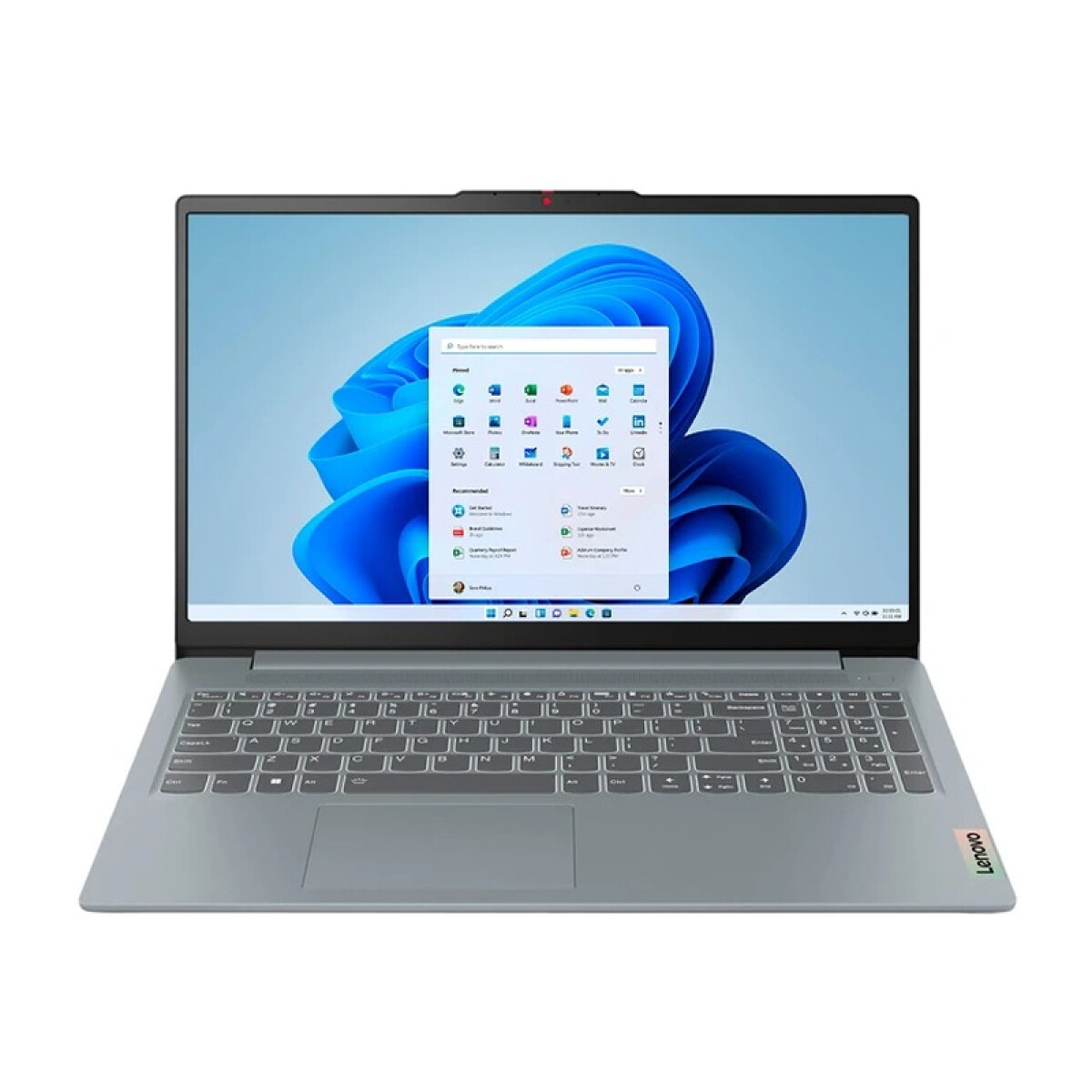 Notebook LENOVO Ideapad Slim 3-R5. AMD Ryzen 5 7520U. RAM 16GB. Disco Sólido 512GB. Pantalla1 5.6" FHD. Win11. En Español 