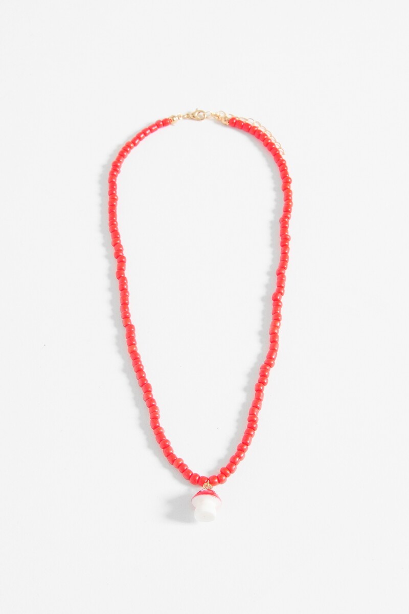 Collar canutillos funghi rojo