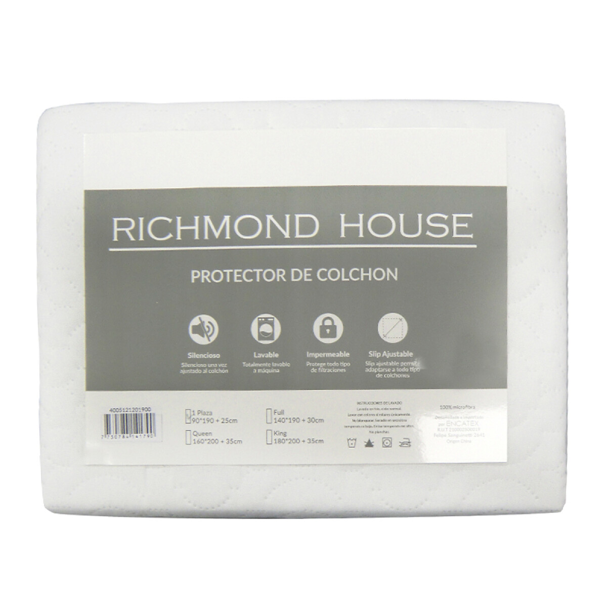 Protector de Colchón King Size Richmond 100% Microfibra 