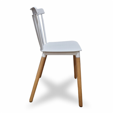 Silla Diseño Windsor con Patas de Madera para Comedor y Jardín - Blanco Silla Diseño Windsor con Patas de Madera para Comedor y Jardín - Blanco