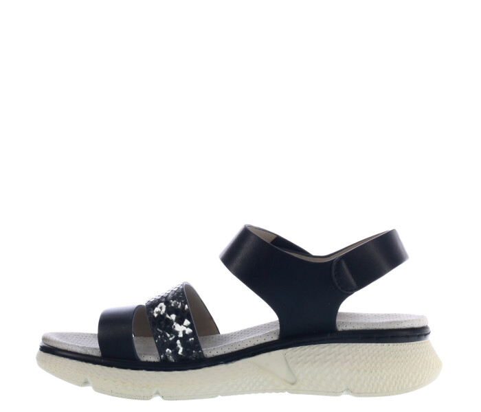 Sandalia de Mujer Miss Carol CADY con materiales combinados y tobillera con velcro Negro