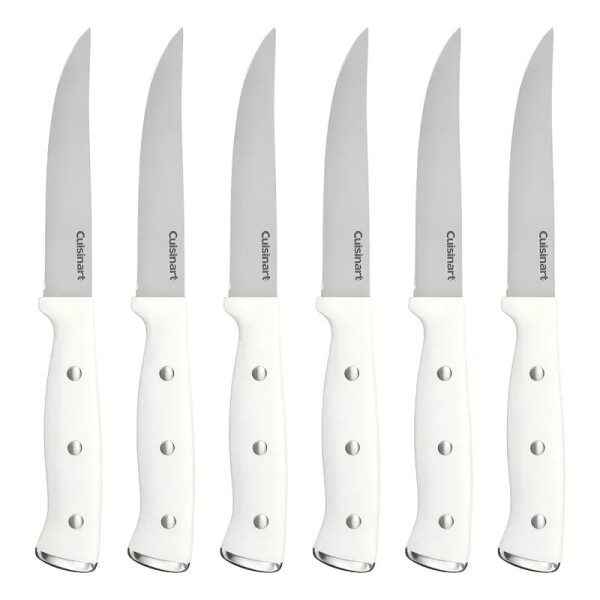 Set De Cuchillos acero inoxidable mango blanco Cuisinart 77WTR-6PSK Set De Cuchillos acero inoxidable mango blanco Cuisinart 77WTR-6PSK