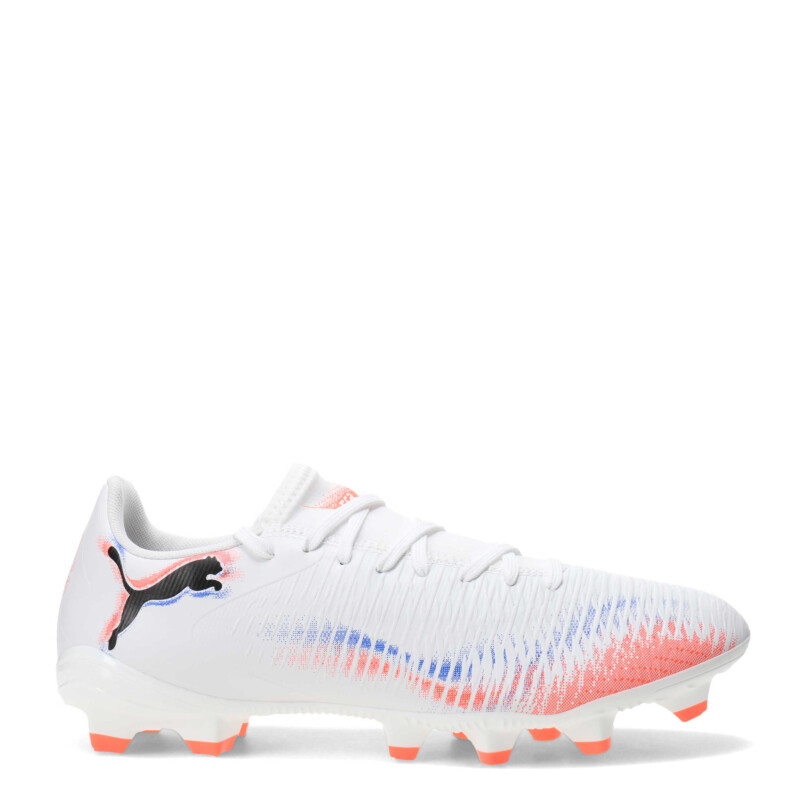 Championes Puma Futbol 11 Future 8 Play FG Masculino Blanco - Anaranjado - Azul