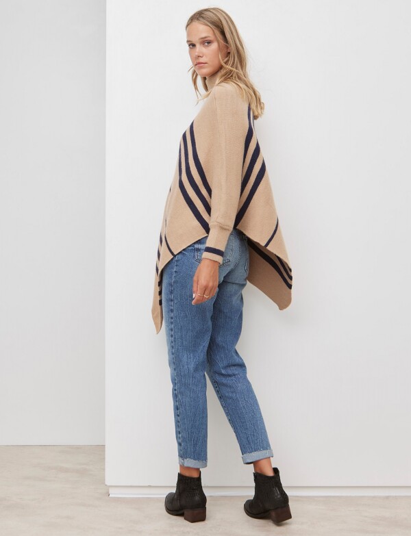 Poncho Lineas TOSTADO/MULTI