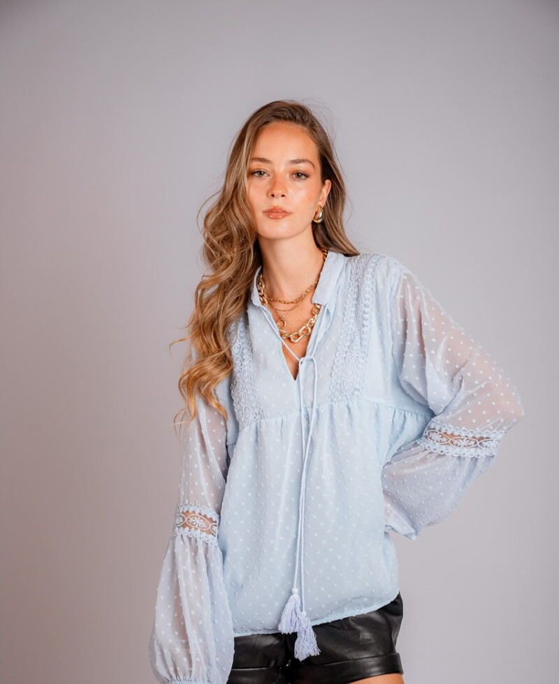 Camisa Mila celeste