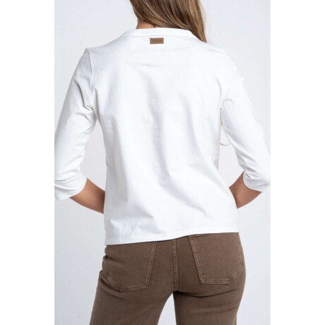 Remera Manga 3/4 Algodon Elastano Nacar