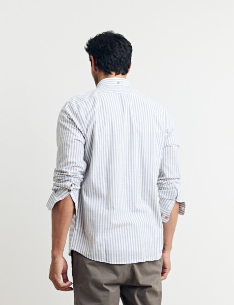 012505 CAMISA HARRINGTON LABEL Kaki / Blanco