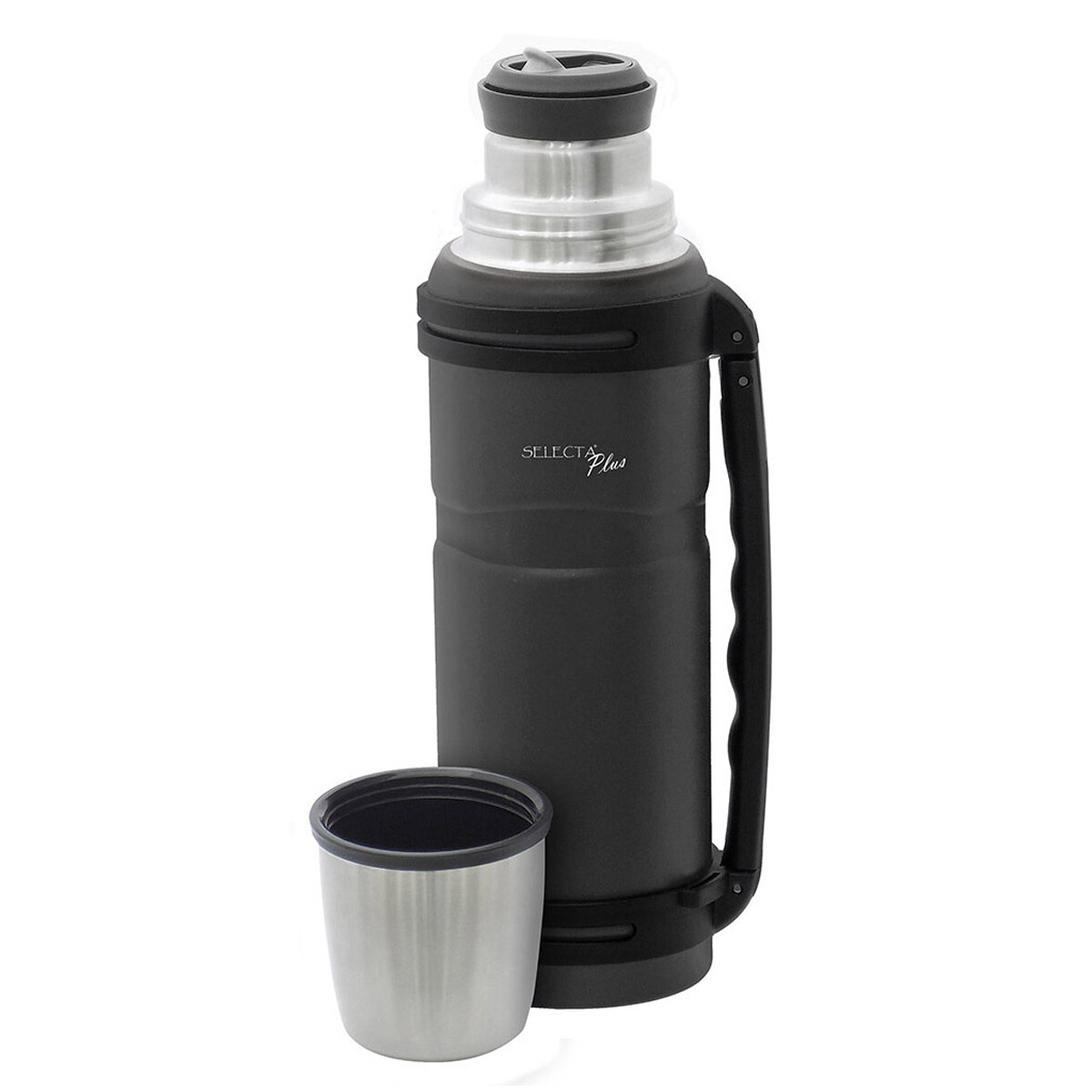 Termo Carter 1.2Lt en Acero Inoxidable Doble Pared c/ Manija - Gris Mate 