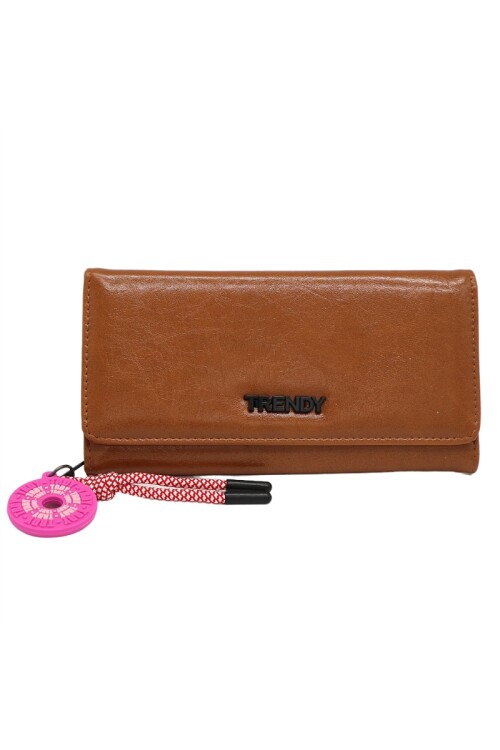 Billetera Trendy con llavero Camel