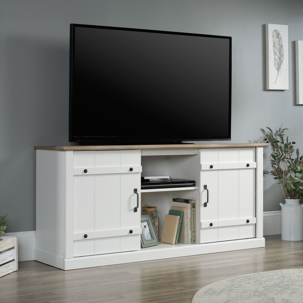 Rack para TV 70" Puertas corredizas - Sauder - Credenza Blanco