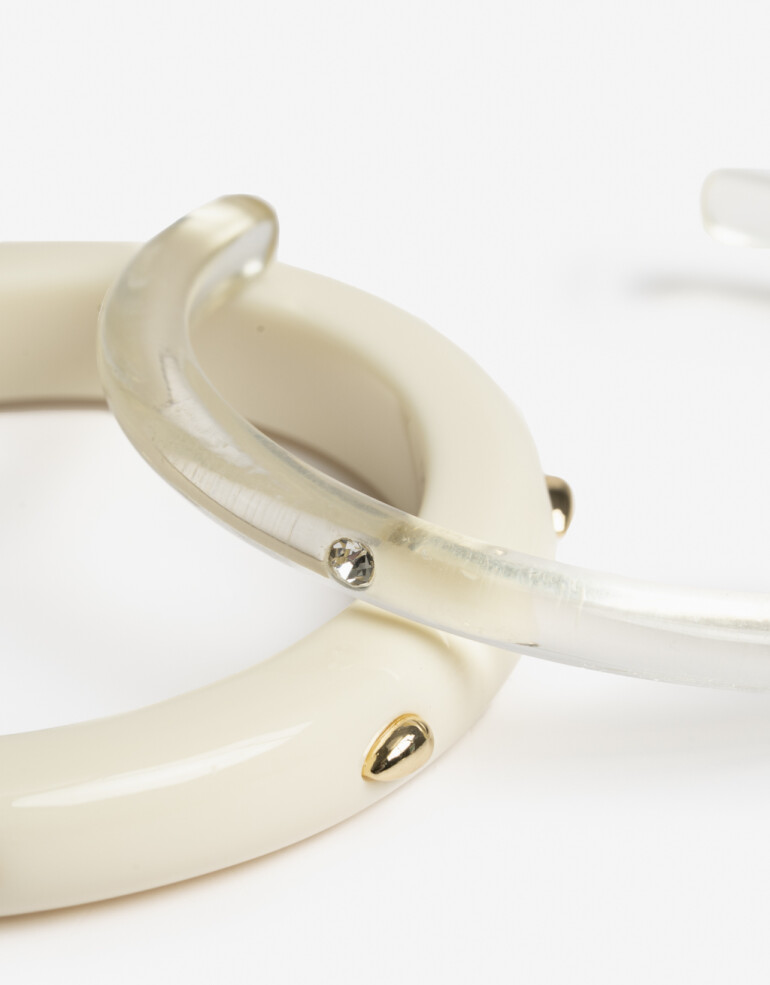 Pulseras Rígidas Sets Acrilico Set De Pulseras Acrílico - Dorado