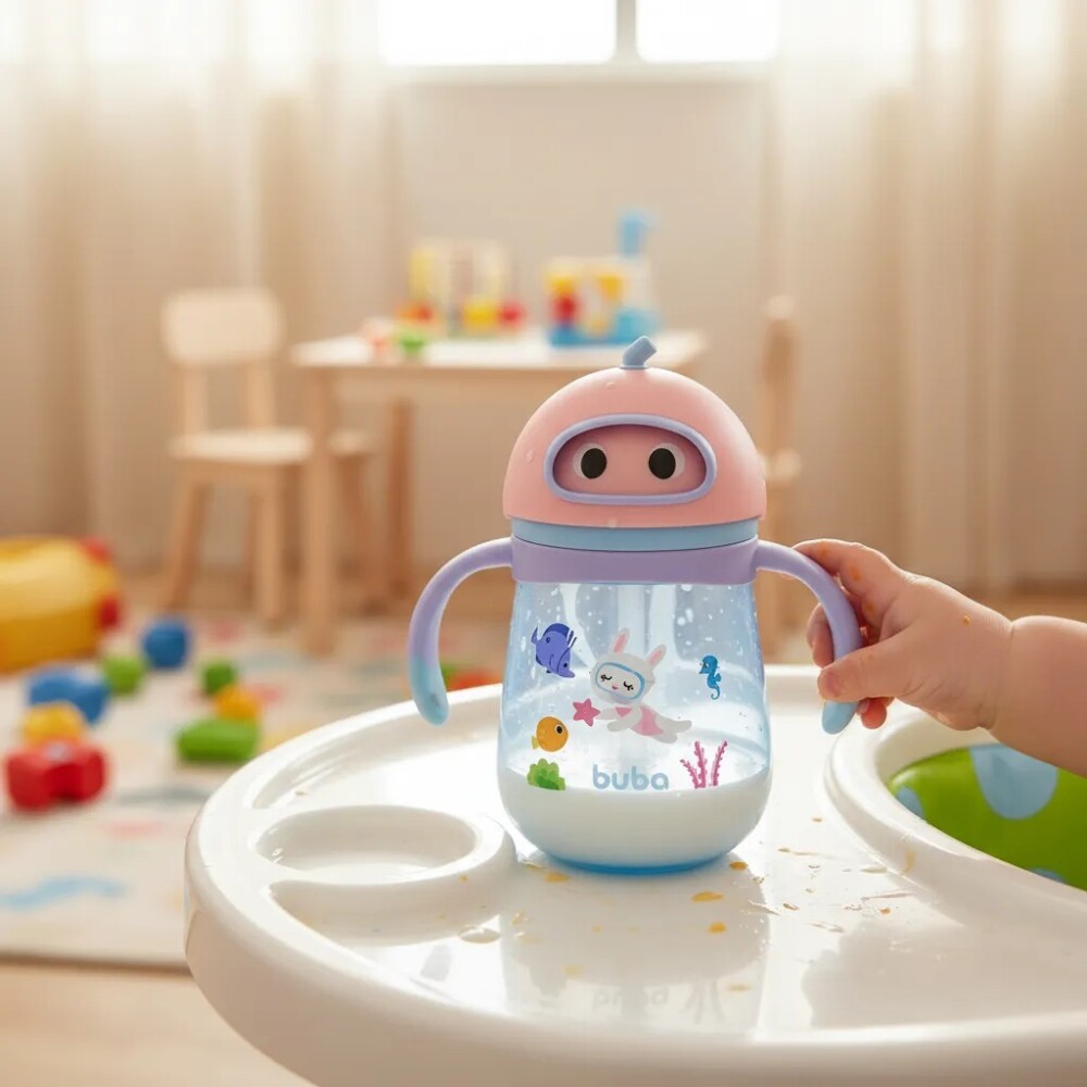 Vaso sorbito anti colicos BUBA fondo del mar rosado