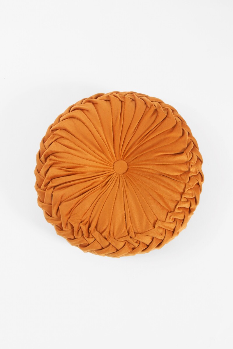 Almohadón circular pliegues naranja
