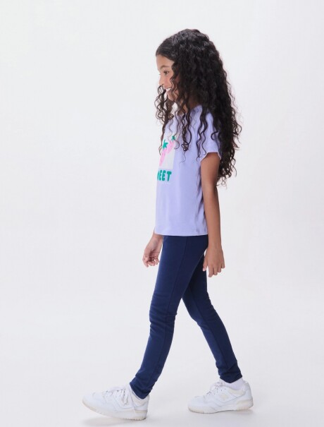 CALZA BÁSICA DE NIÑA AZUL