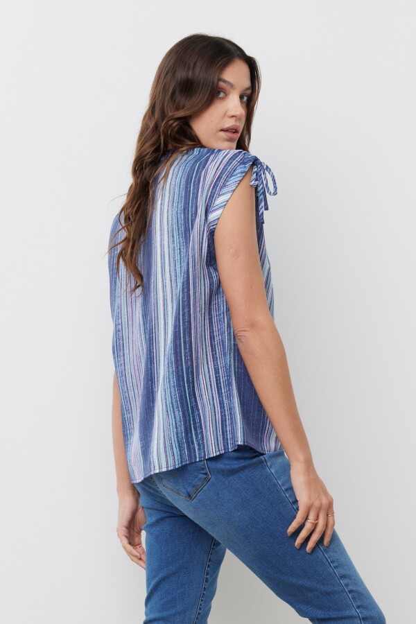 Blusa Hombros Lazo AZUL/MULTI