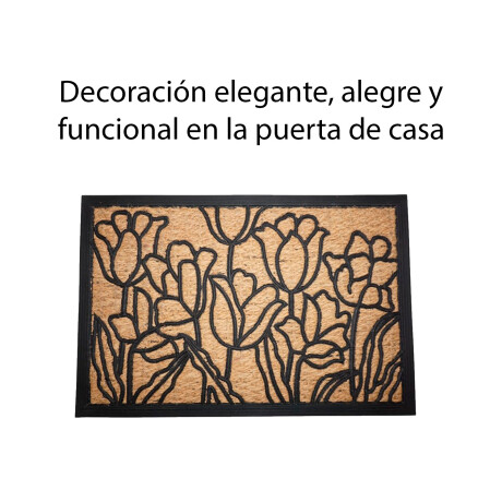 Alfombra Puerta Entrada Felpudo Coco Goma 40X60 Tulipanes