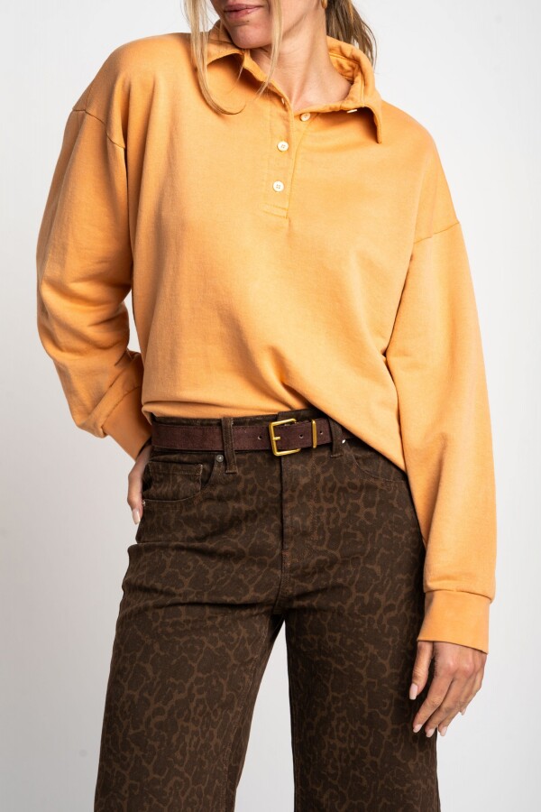 Sweater Cuello Polo Naranja